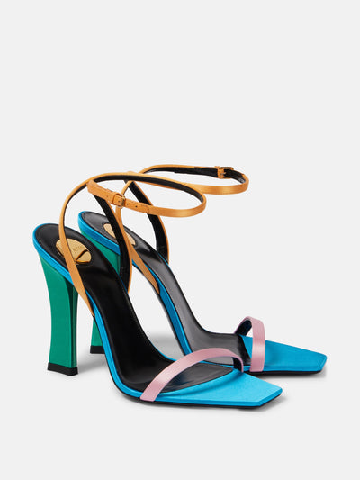 Saint Laurent Dominique 110 crêpe satin sandals at Collagerie