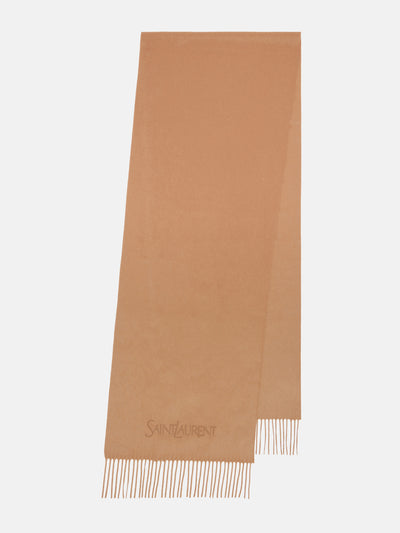 Saint Laurent Fringed cashmere scarf at Collagerie