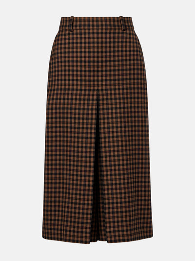 Saint Laurent Gingham mid-rise wool culottes at Collagerie