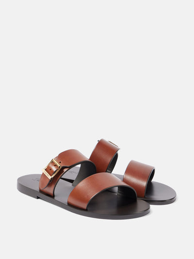 Saint Laurent Ios leather slides at Collagerie
