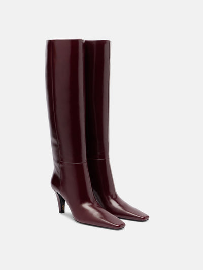 Saint Laurent Jill 75 leather knee-high boots at Collagerie