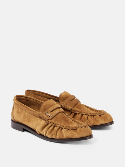 Saint Laurent Le Loafer suede penny loafers at Collagerie