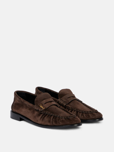 Saint Laurent Le Loafer suede penny loafers at Collagerie