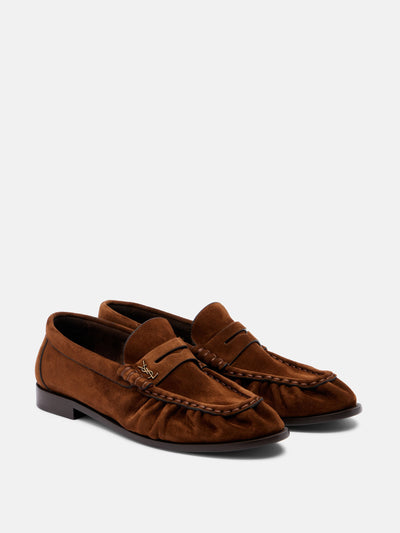 Saint Laurent Le Loafer suede penny loafers at Collagerie