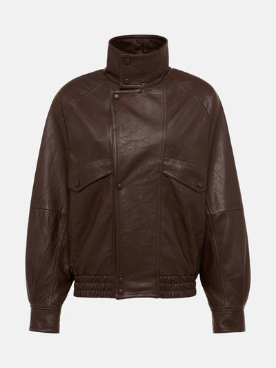 Saint Laurent Leather bomber jacket at Collagerie