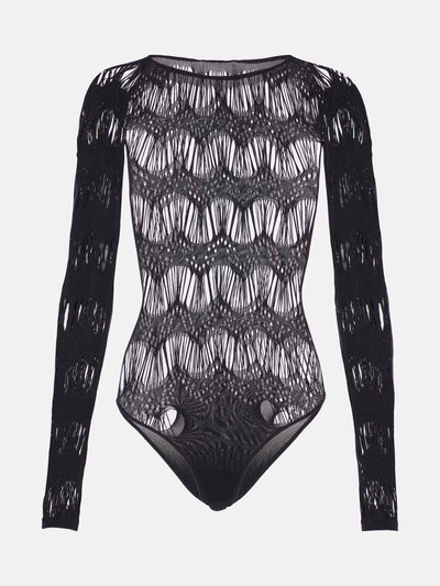 Saint Laurent Open-knit bodysuit at Collagerie