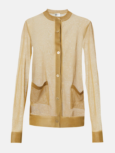 Saint Laurent Sheer silk cardigan at Collagerie