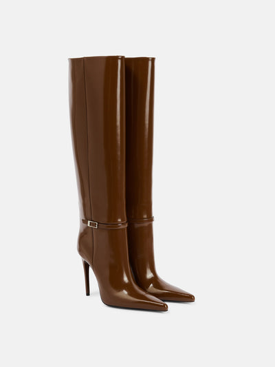 Saint Laurent Vendome knee-high leather boots at Collagerie