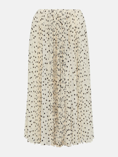 Saint Laurent Polka dot plisse midi skirt at Collagerie