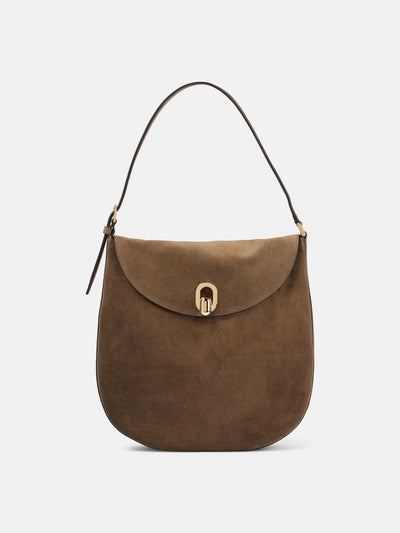 Savette Large Tondo suede shoulder bag at Collagerie