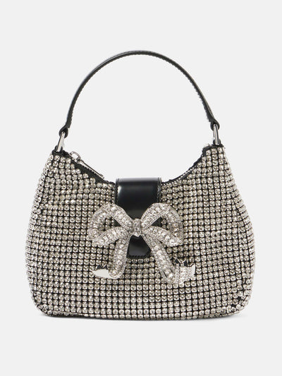 Self-Portrait The Bow embellished leather-trimmed tote bag at Collagerie