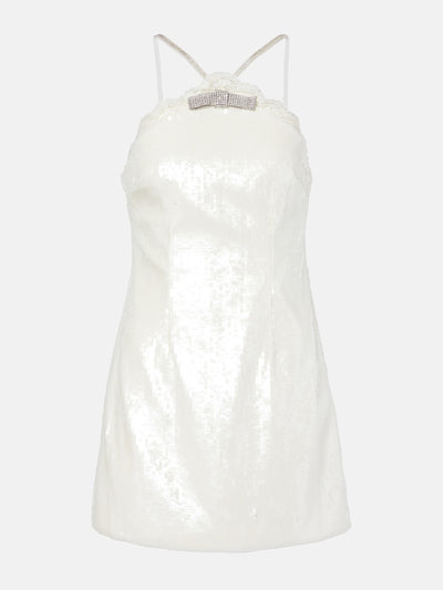 Self-Portrait Bow-detail sequined minidress at Collagerie