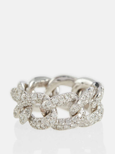 Shay Jewelry 18 Kt White Gold pave ring with diamonds at Collagerie