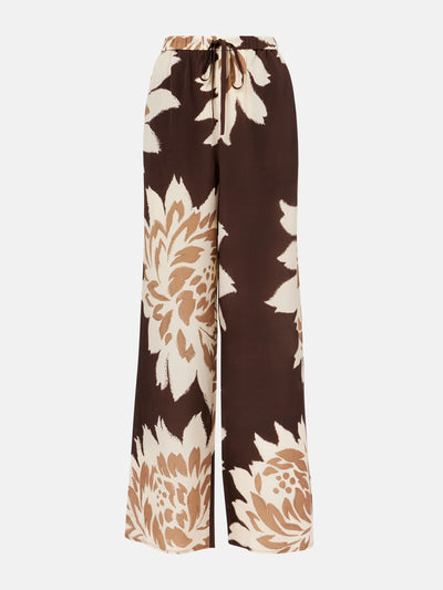 Sir Floral silk satin wide-leg pants at Collagerie