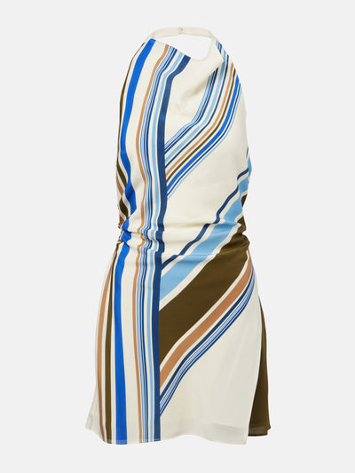 Sir Thistle striped silk crêpe minidress at Collagerie