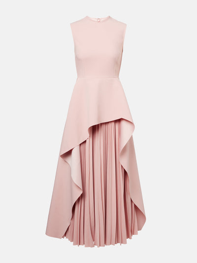 Solace London Severny pleated layered midi dress at Collagerie