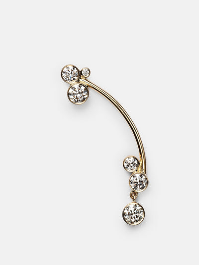 Sophie Bille Brahe Grand Stella 14kt gold single earring with diamonds at Collagerie