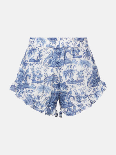 Staud Boyana printed cotton toile shorts at Collagerie