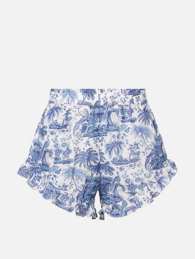 Staud Boyana printed cotton toile shorts at Collagerie