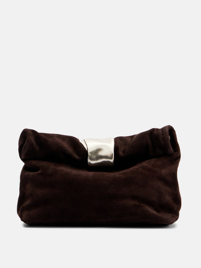 Staud Cuff suede clutch at Collagerie