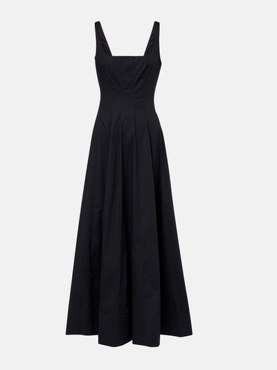 Staud Wells pleated cotton midi dress at Collagerie