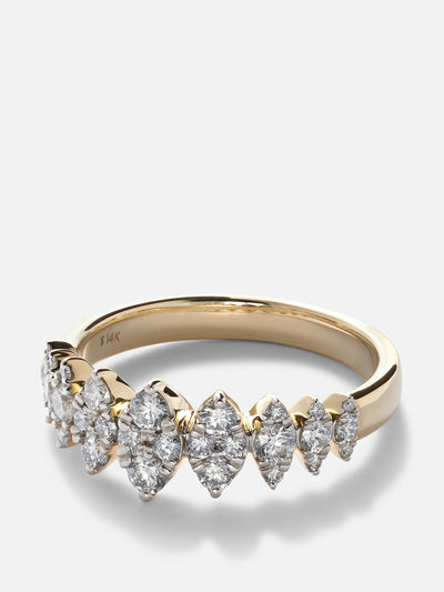 Stone and Strand Fern 14kt gold ring with diamonds at Collagerie