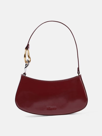 Staud Ollie polished leather shoulder bag at Collagerie