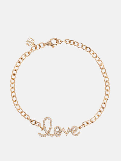 Sydney Evan Love 14kt yellow gold and diamonds chainlink bracelet at Collagerie