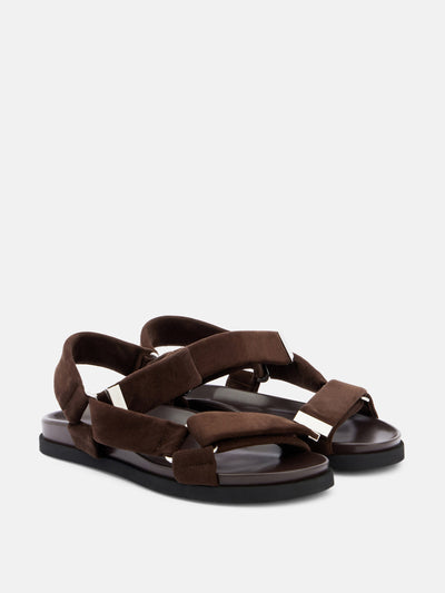The Attico Salinas suede sandals at Collagerie