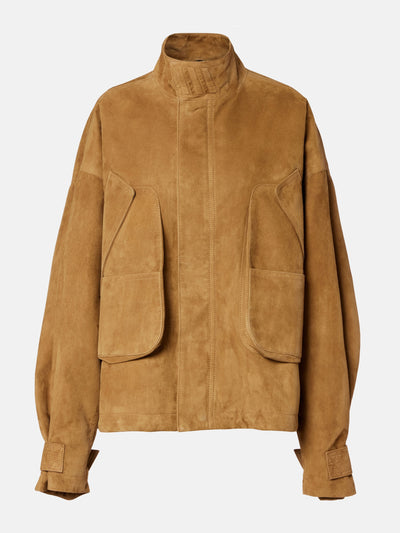 The Attico Suede bomber jacket at Collagerie