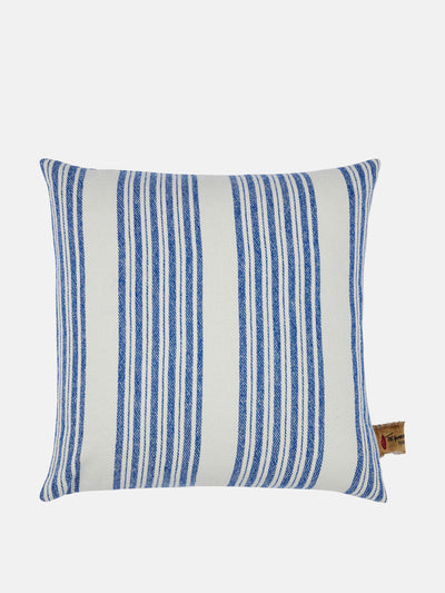 The House of Lyria Blue striped cushion at Collagerie