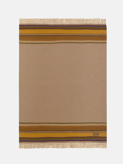 The House of Lyria Grottesco striped silk and wool-blend blanket at Collagerie