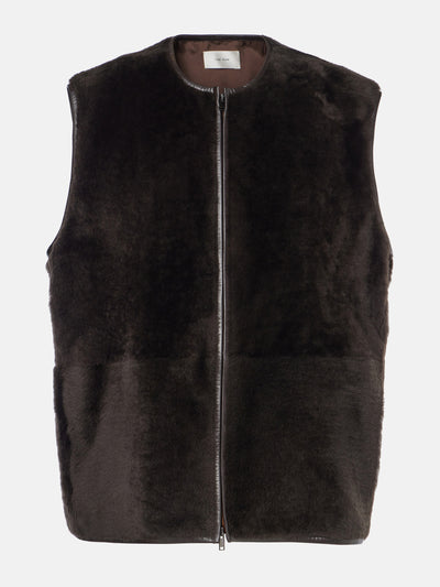 The Row Andi shearling vest at Collagerie