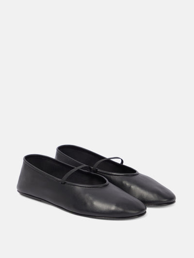 The Row Leather ballet flats at Collagerie