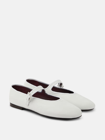 The Row Leather Mary Jane ballet flats at Collagerie