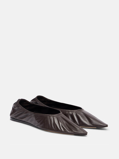 The Row Liisa leather ballet flats at Collagerie