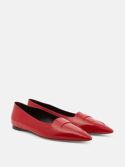 The Row Viv leather ballet flats at Collagerie