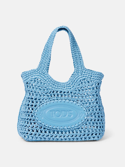 Tod's Leather-trimmed raffia basket bag at Collagerie