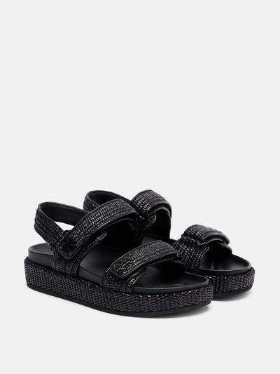Tory Burch Raffia and leather sandals at Collagerie