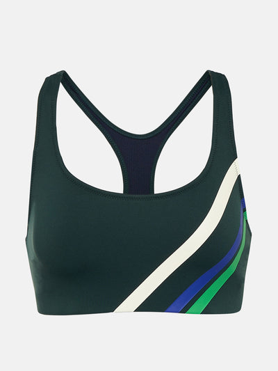 Tory Sport Striped racerback sports bra at Collagerie