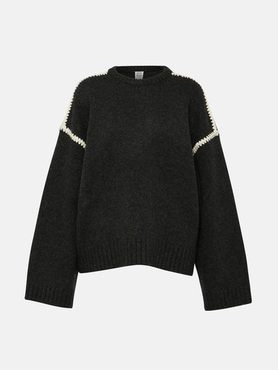 Totême Embroidered wool and cashmere sweater at Collagerie