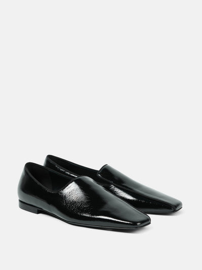 Totême Crinkled leather loafers at Collagerie