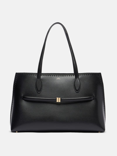 Totême Lounge embroidered leather tote bag at Collagerie