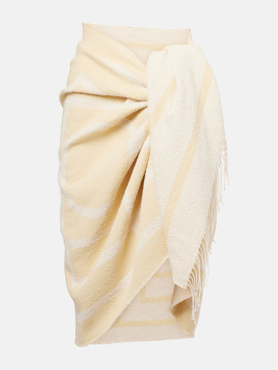 Totême Monogram cotton-blend jacquard scarf at Collagerie