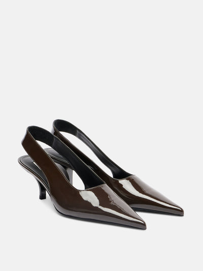 Totême Patent leather slingback pumps at Collagerie