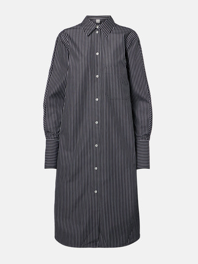 Totême Striped cotton poplin shirt dress at Collagerie