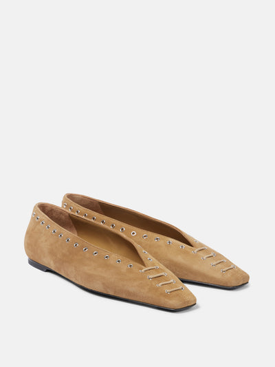 Totême Suede ballet flats at Collagerie