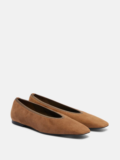 Totême Suede ballet flats at Collagerie