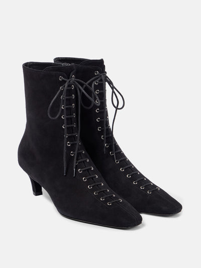 Totême Suede lace-up ankle boots at Collagerie