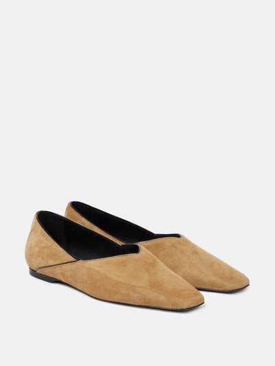 Totême The Everyday Flat suede ballet flats at Collagerie